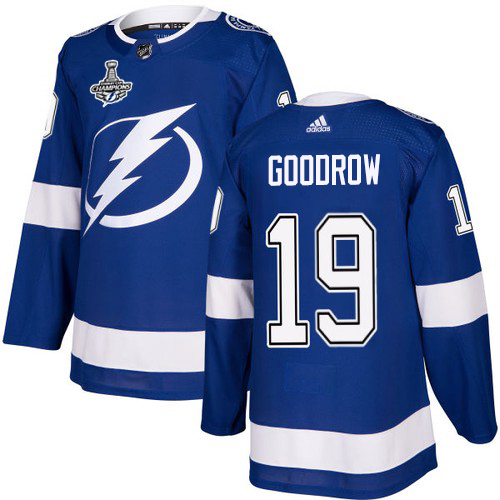 Adidas Tampa Bay Lightning Men #19 Barclay Goodrow Blue Home Authentic 2020 Stanley Cup Champions Stitched NHL Jersey
